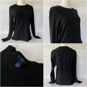 GAP XL L M Favorite TEE Black 100% Cotton SOFT Warm COZY Long Sleeve Heavyweight